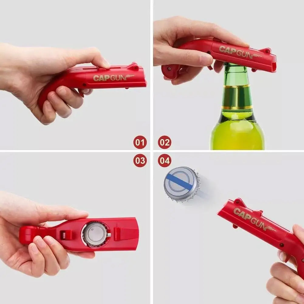 Cap Gun Bottle Opener Launcher – Fun Party Bar Gadget